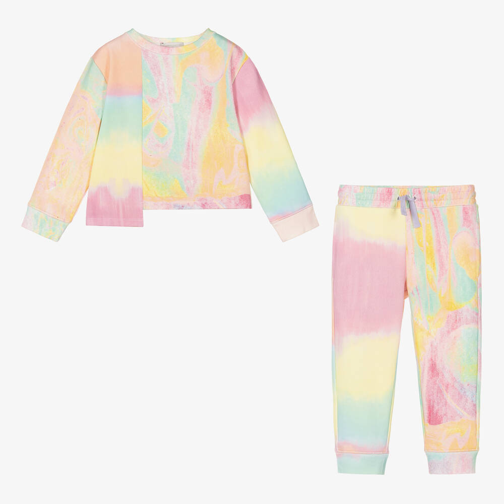 Stella McCartney Kids-تراكسوت تاي داي قطن عضوي لون زهري | Childrensalon Outlet