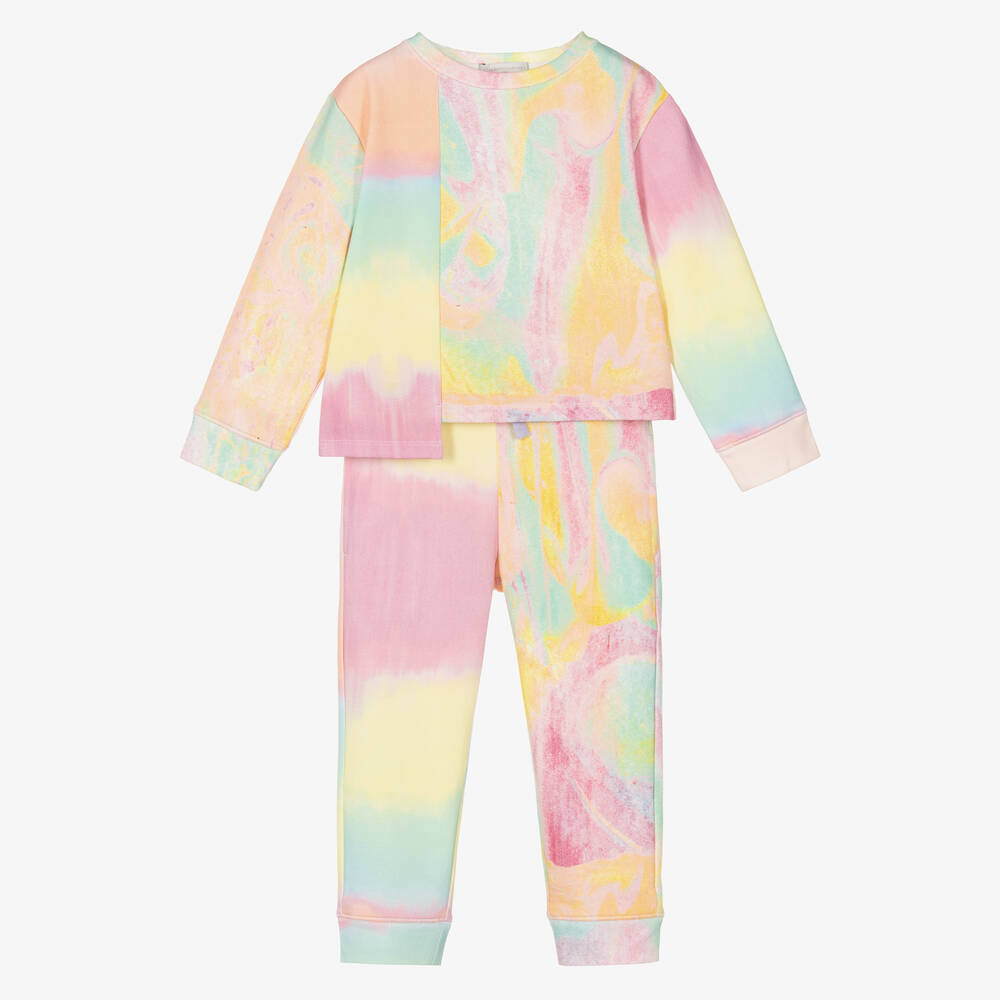 Girls Pink Tie Dye Tracksuit