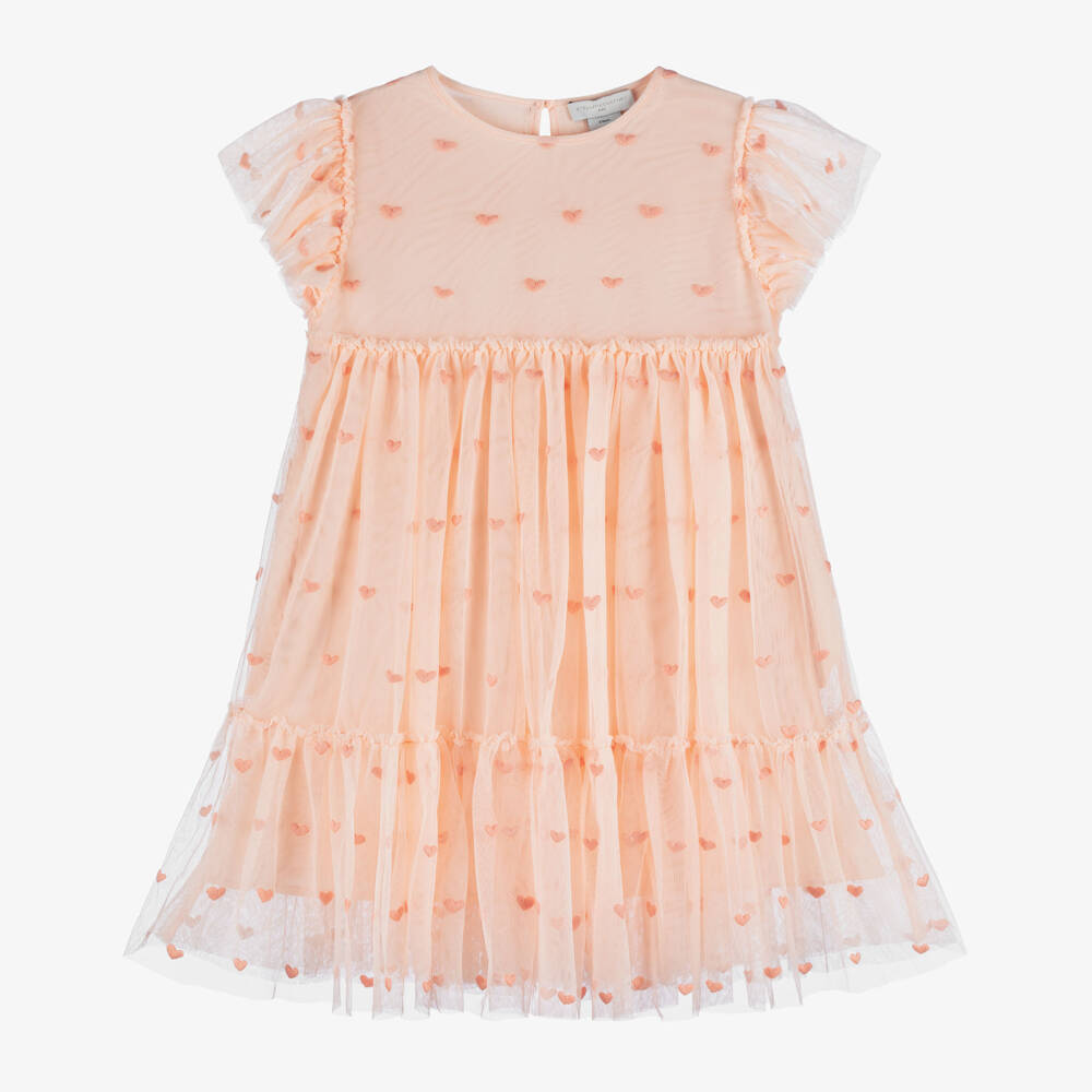 Stella McCartney Kids-Girls Pink Tulle Heart Dress | Childrensalon Outlet