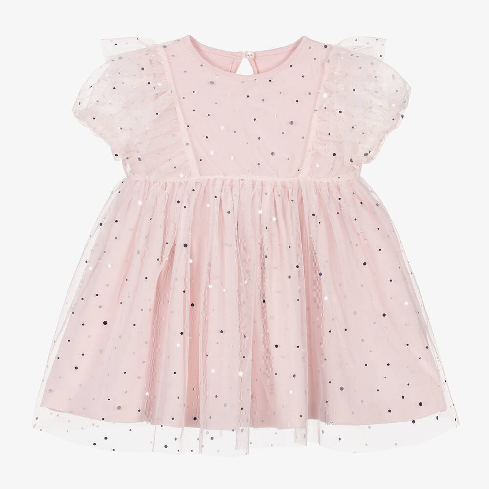 Stella McCartney Kids - Robe rose en tulle à sequins fille | Childrensalon