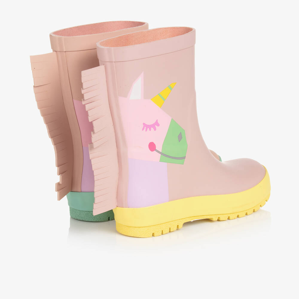 Stella McCartney Kids-Girls Pink Unicorn Rain Boots | Childrensalon Outlet