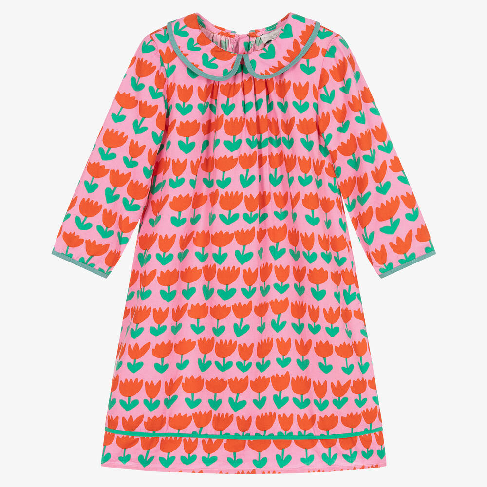 Stella McCartney Kids-Girls Pink Viscose Tulips Dress | Childrensalon Outlet