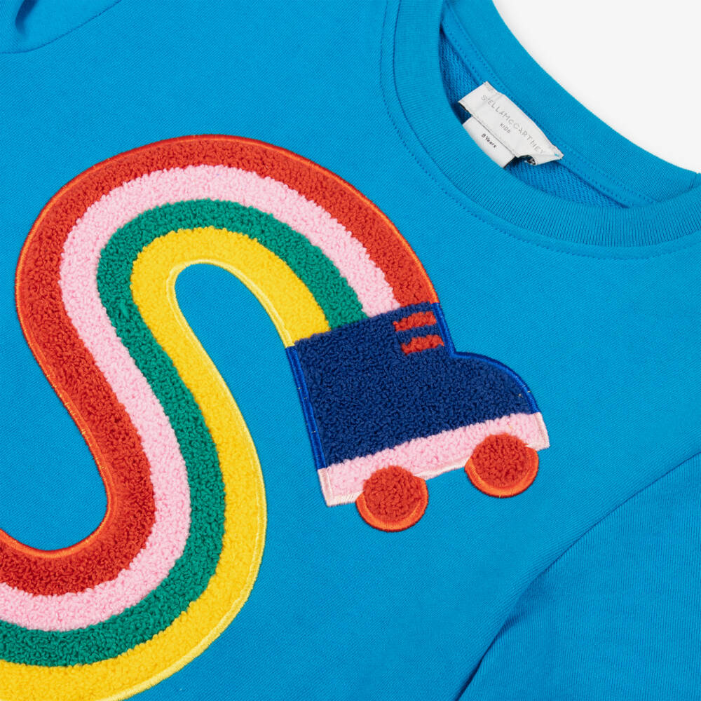 Stella McCartney Kids-قميص جيرسي أزرق مرح للبنات | Childrensalon Outlet