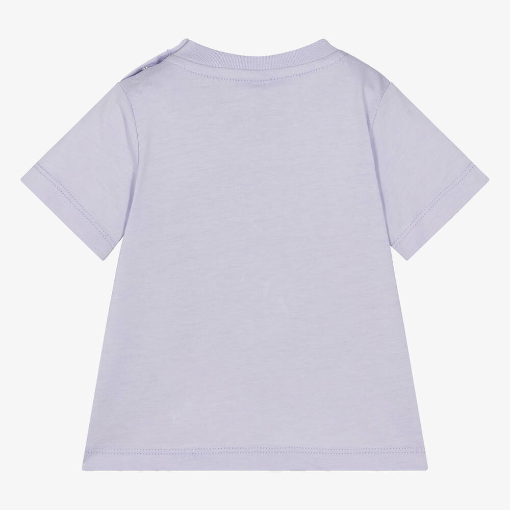 Stella McCartney Kids-Girls Purple Cotton Seahorse T-Shirt | Childrensalon Outlet