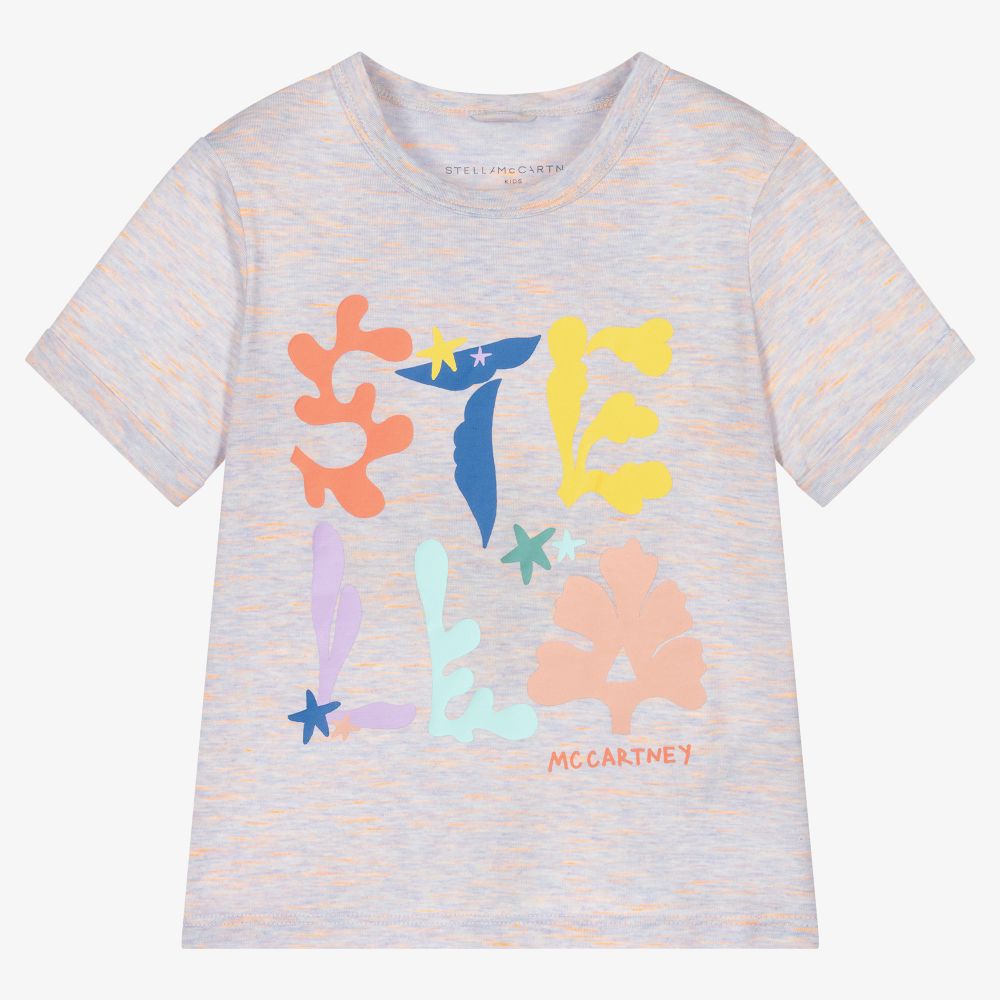 Stella McCartney Kids - Girls Purple Cotton T-shirt | Childrensalon