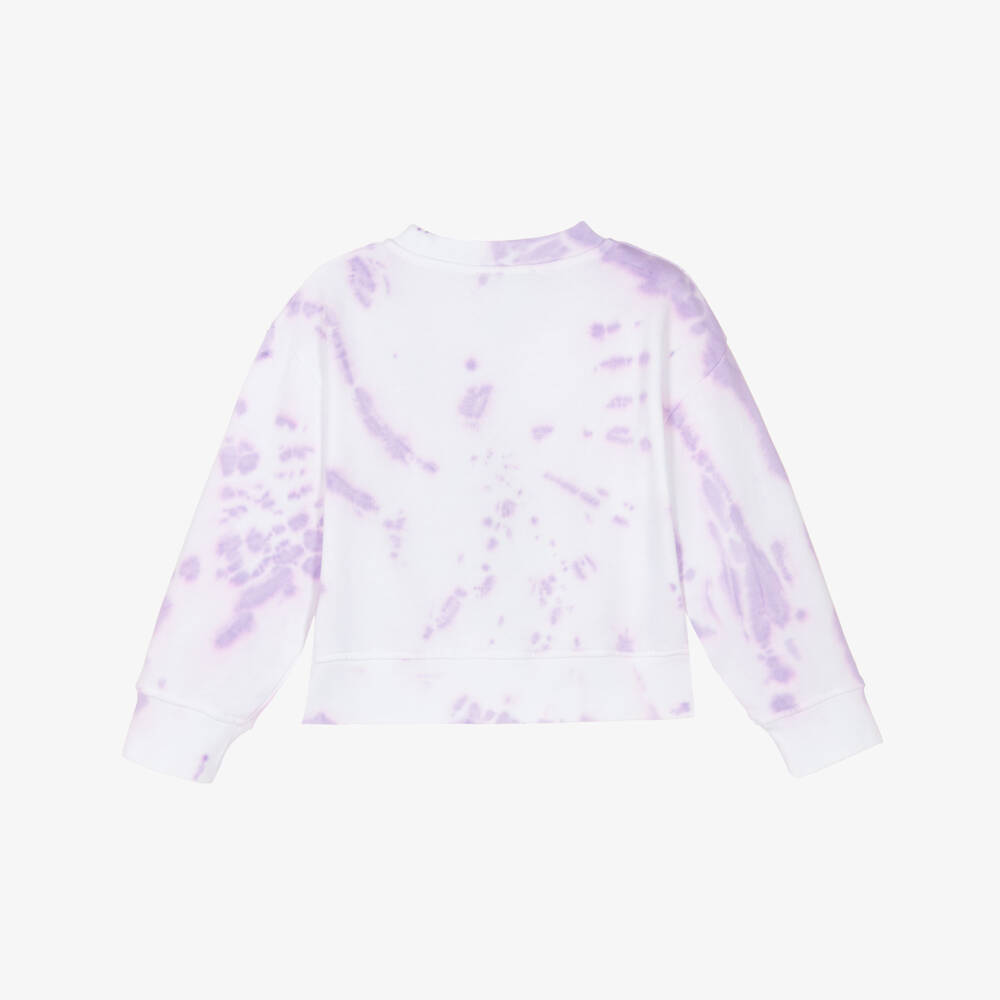 Stella McCartney Kids-Girls Purple Cotton Tie-Dye Logo & Earth Friends Sweater | Childrensalon Outlet