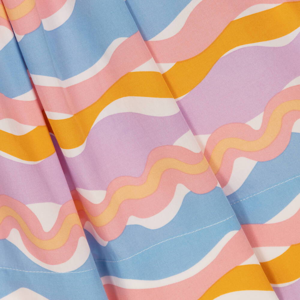 Stella McCartney Kids-Girls Purple & Orange Wavy Stripe Dress | Childrensalon Outlet
