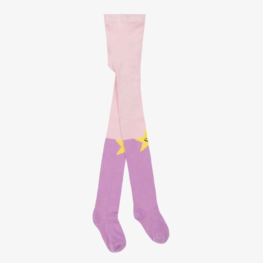 Stella McCartney Kids - Girls Purple & Pink Cotton Star Tights | Childrensalon