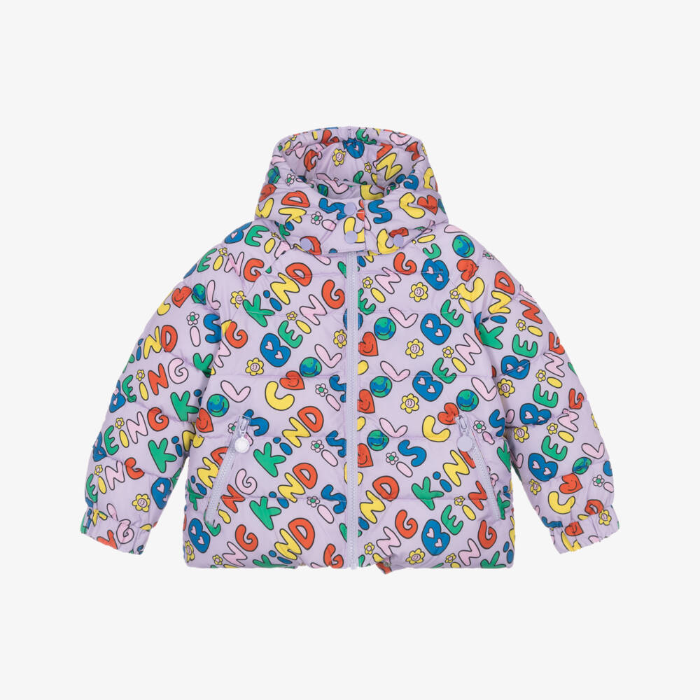 Stella McCartney Kids-Girls Purple Printed Hooded Jacket | Childrensalon Outlet