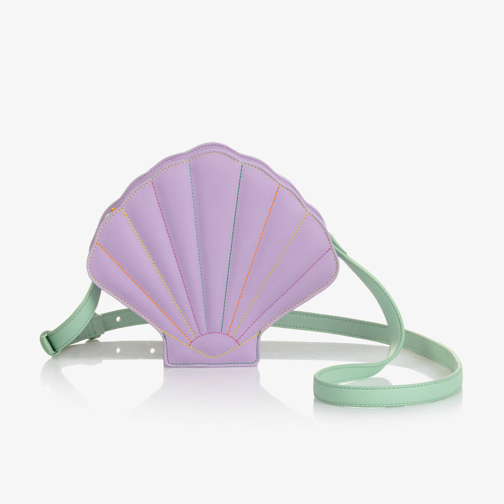 Stella McCartney Kids-Girls Purple Shell Cross Body Bag (19cm) | Childrensalon Outlet