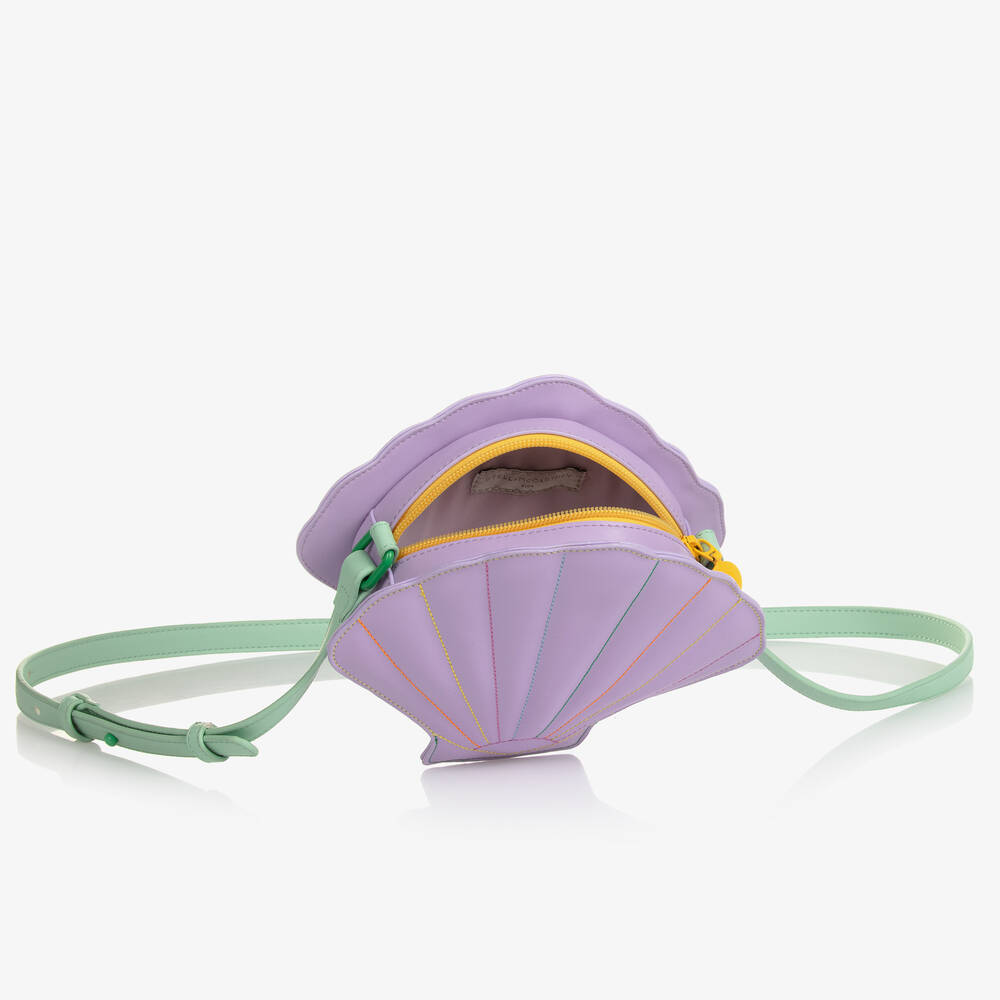 Stella McCartney Kids Girls Purple Shell Cross Body Bag 19cm Childrensalon Outlet