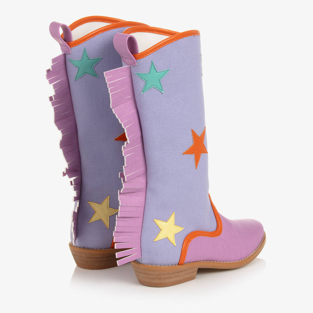 Stella McCartney Kids-Girls Purple Star Cowboy Boots | Childrensalon Outlet