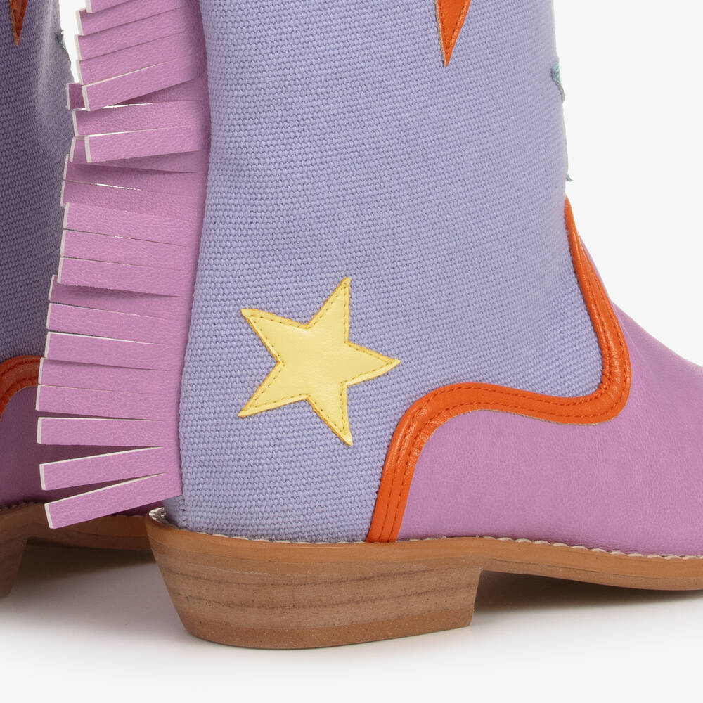 Stella McCartney Kids - Girls Purple Star Cowboy Boots