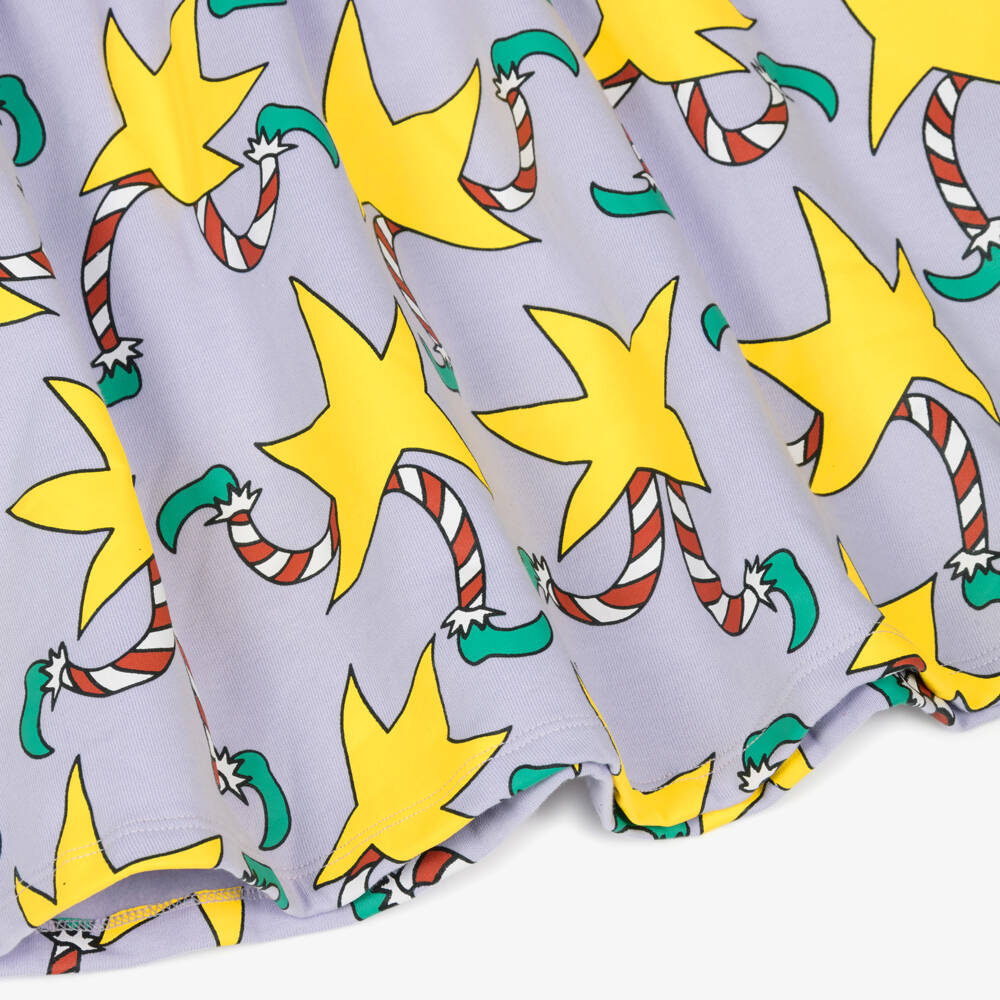 Stella McCartney Kids-Girls Purple & Yellow Star Print Cotton Dress | Childrensalon Outlet