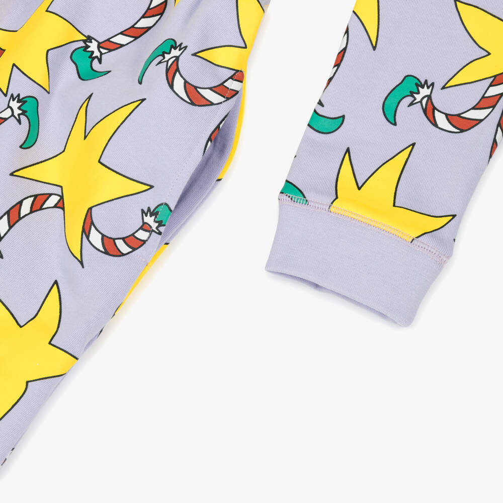 Stella McCartney Kids-Girls Purple & Yellow Star Print Cotton Dress | Childrensalon Outlet
