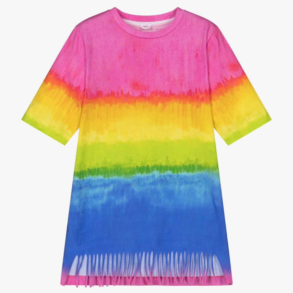 Stella McCartney Kids - Хлопковое платье радужной расцветки для девочек | Childrensalon