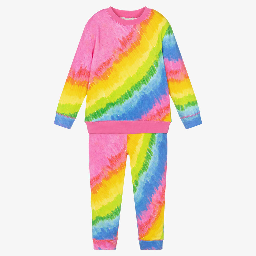 Stella McCartney Kids - Girls Rainbow Cotton Tracksuit | Childrensalon