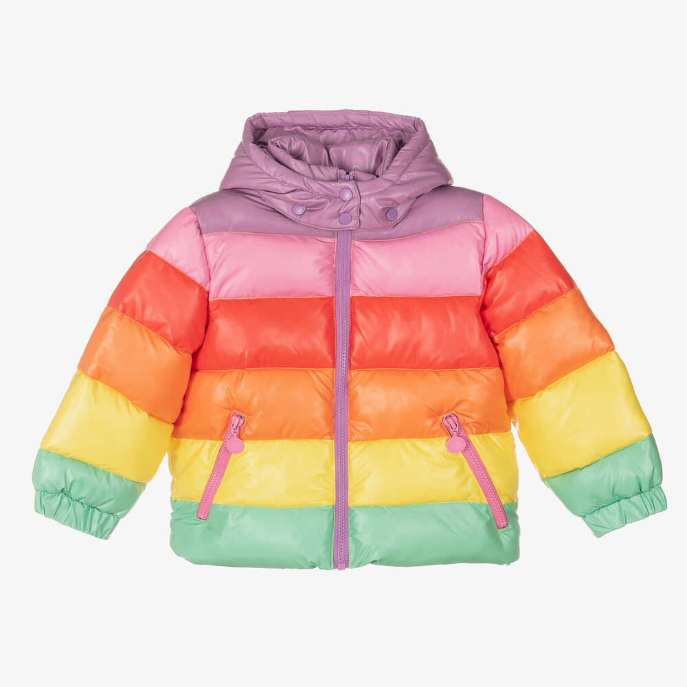 Stella McCartney Kids - Girls Rainbow Puffer Jacket | Childrensalon