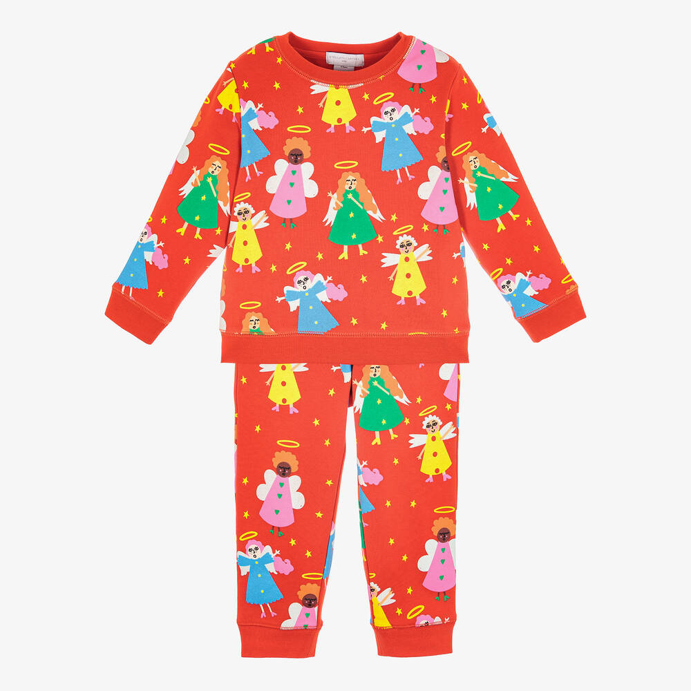 Stella McCartney Kids-تراكسوت قطن لون أحمر للبنات | Childrensalon Outlet