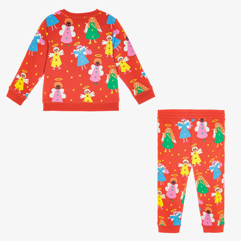 Stella McCartney Kids-Красный спортивный костюм с ангелами | Childrensalon Outlet