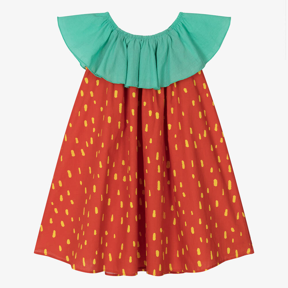 Stella McCartney Kids-Girls Red Cotton Dress | Childrensalon Outlet