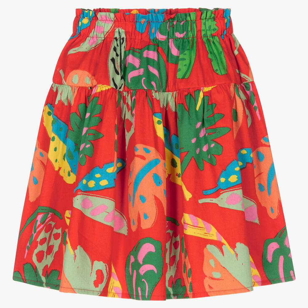 Stella McCartney Kids-تنورة قطن عضوي لون أحمر | Childrensalon Outlet