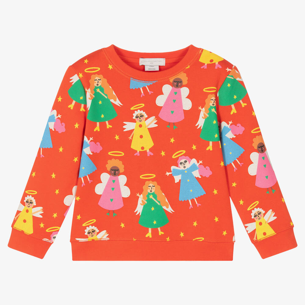 Stella McCartney Kids - Girls Red Festive Sweatshirt | Childrensalon