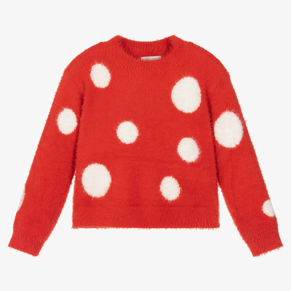Stella McCartney Kids - Girls Red Knitted Sweater | Childrensalon