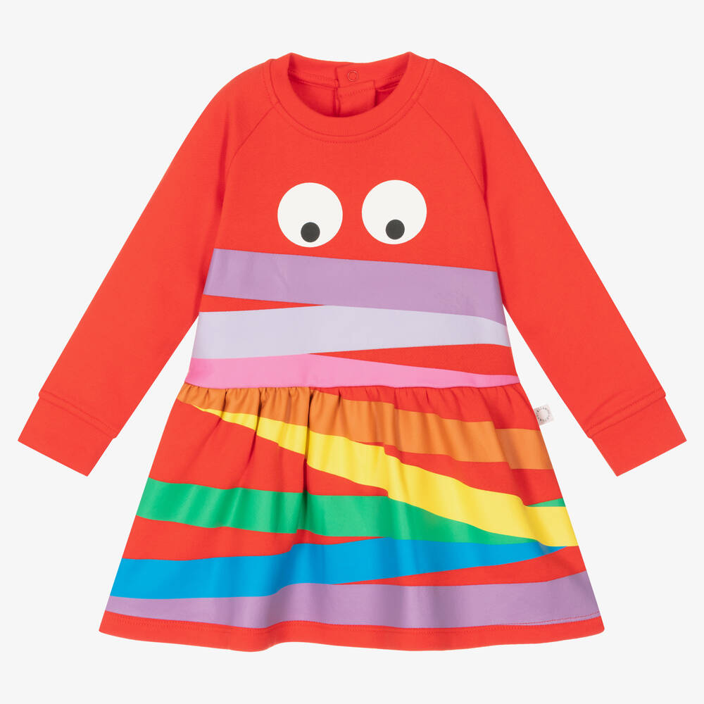 Stella McCartney Kids - فستان قطن عضوي لون أحمر | Childrensalon