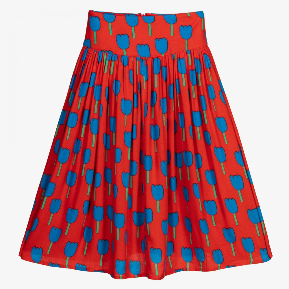 Stella McCartney Kids - Красная плиссированная юбка для девочек | Childrensalon