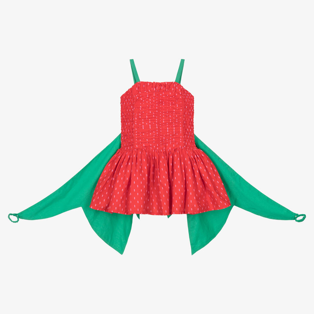Stella McCartney Kids - Girls Red Strawberry Dress | Childrensalon