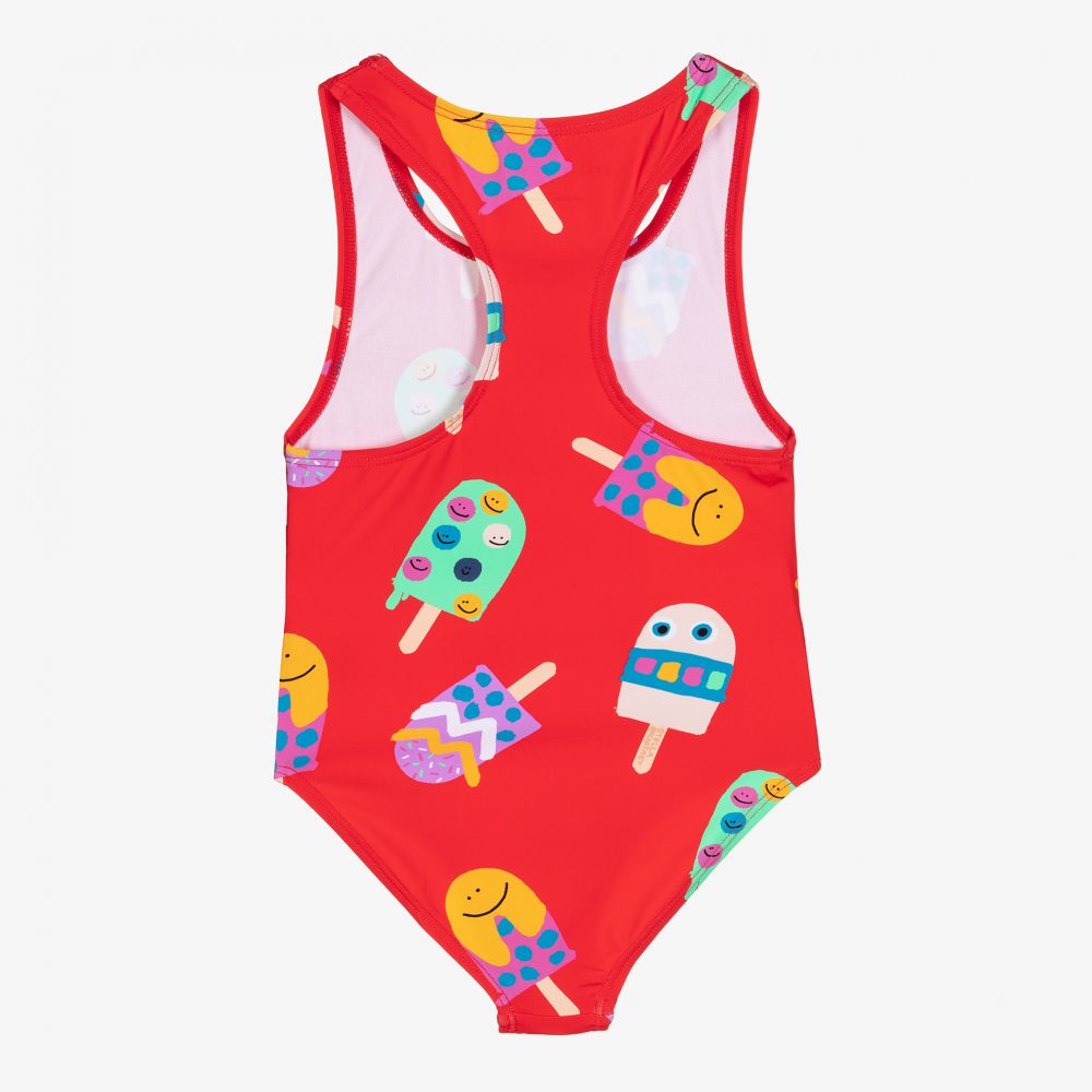Stella McCartney Kids-Красный купальник для девочек (UPF50+) | Childrensalon Outlet