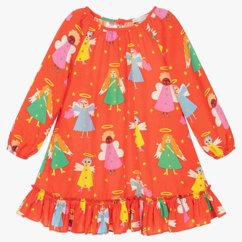 Stella McCartney Kids-Красное платье из тенсела | Childrensalon Outlet