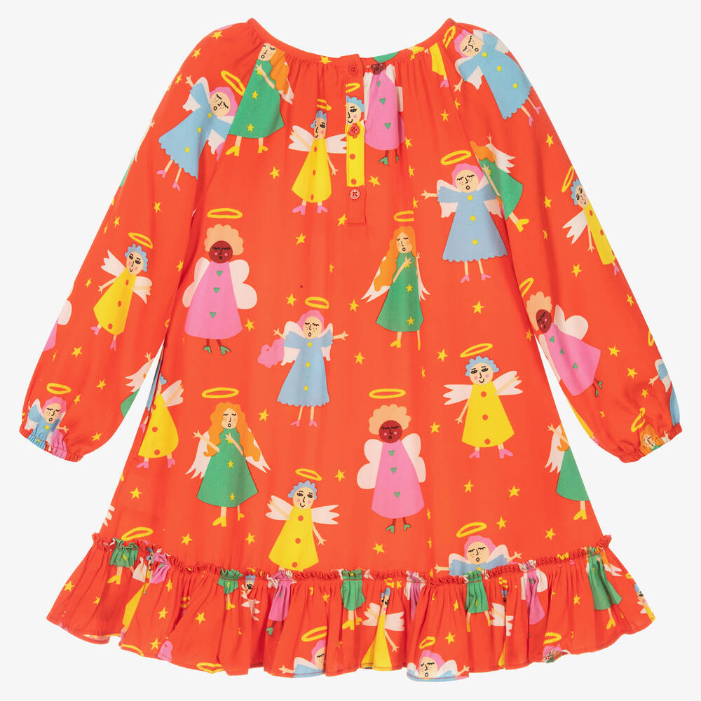 Stella McCartney Kids-Girls Red Tencel Dress | Childrensalon Outlet