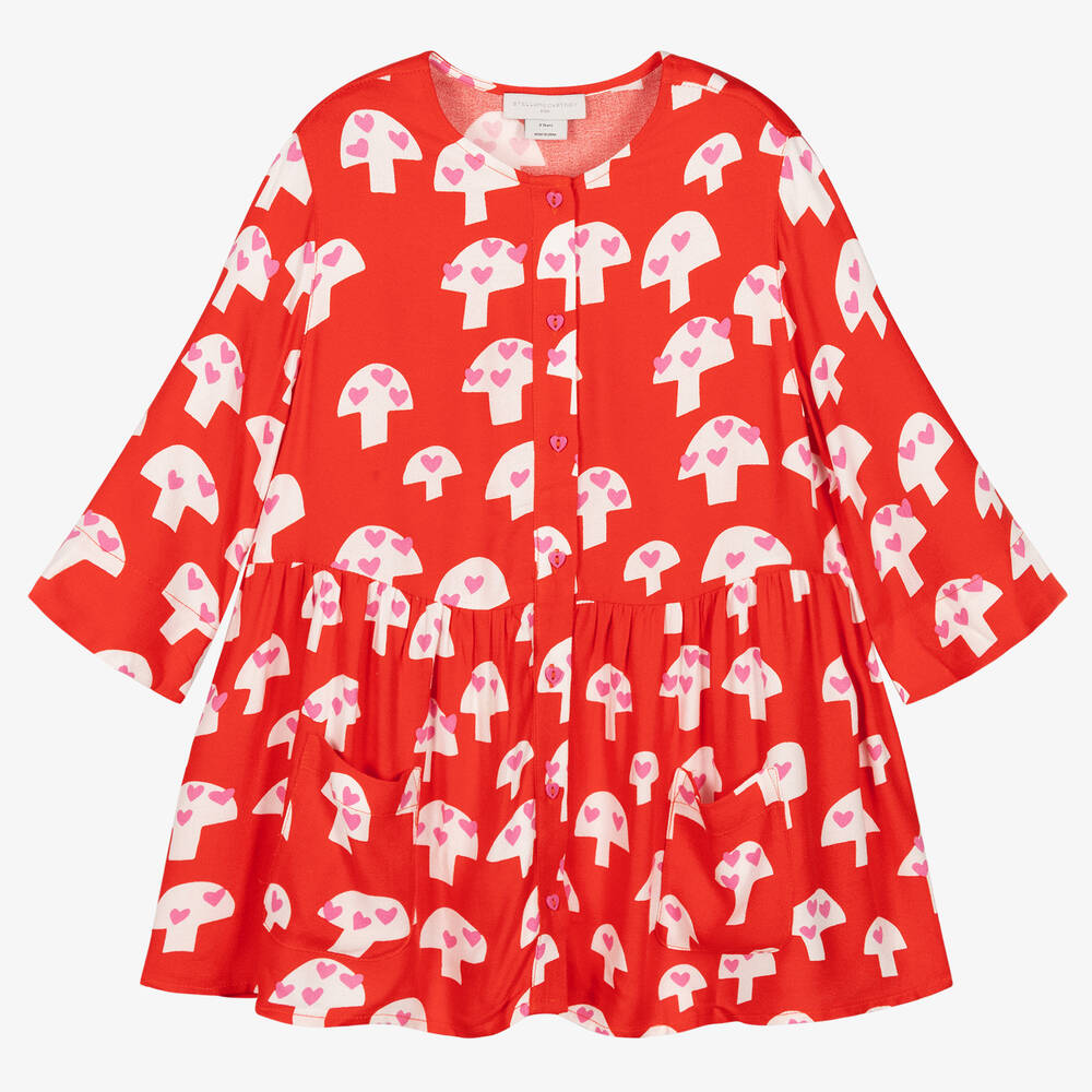 Stella McCartney Kids - Girls Red & White Mushroom Dress | Childrensalon