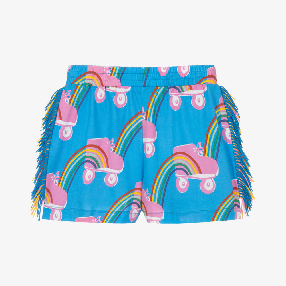 Stella McCartney Kids-Girls Roller Skating Blue Cotton Shorts | Childrensalon Outlet