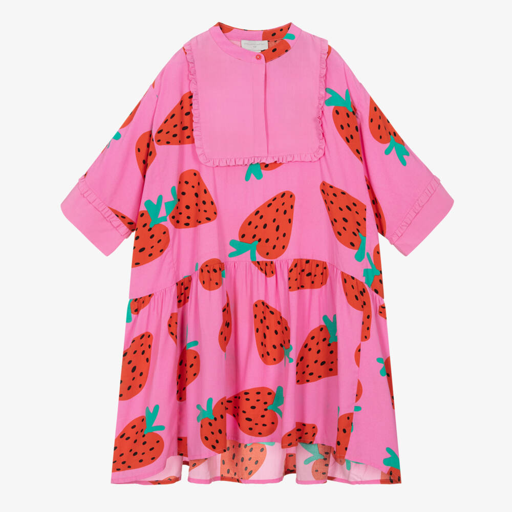 Stella McCartney Kids-فستان بناتي بنقشة التوت الوردي | Childrensalon Outlet