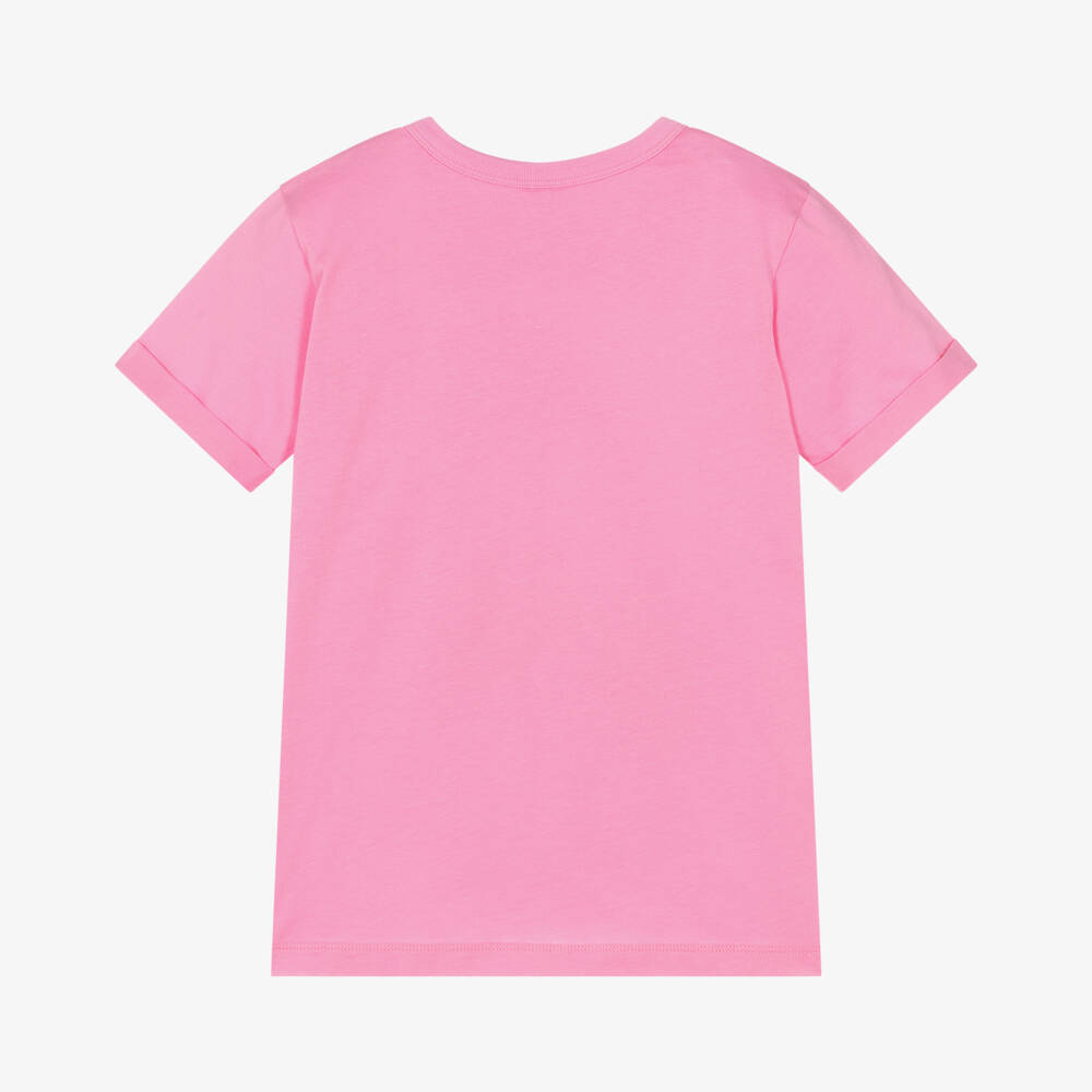 Stella McCartney Kids-Футболка из хлопка вишневого цвета для девочек | Childrensalon Outlet
