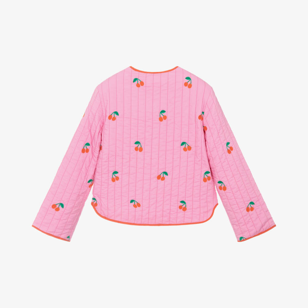 Stella McCartney Kids-Girls Rosy Cherry Embroidered Coat | Childrensalon Outlet