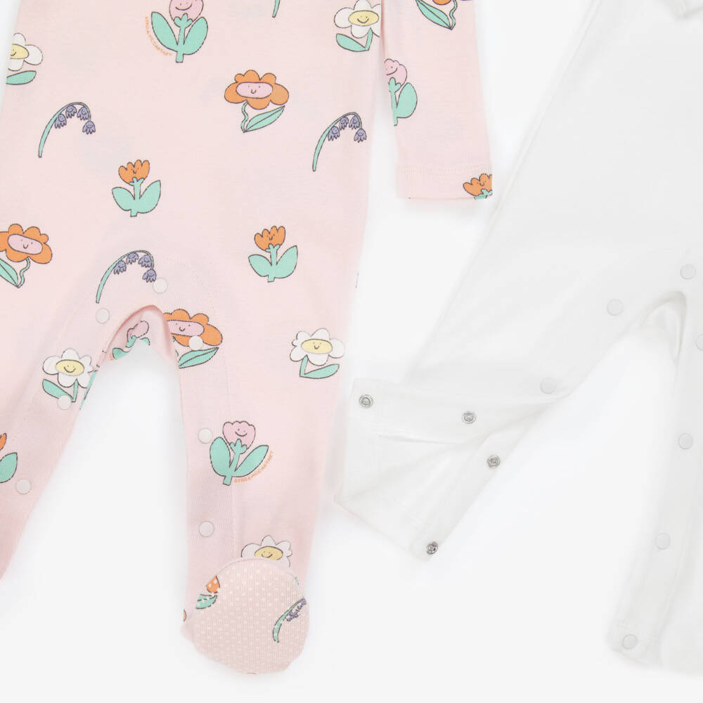 Stella McCartney Kids-Girls Rosy & Ivory Cotton Romper Set | Childrensalon Outlet