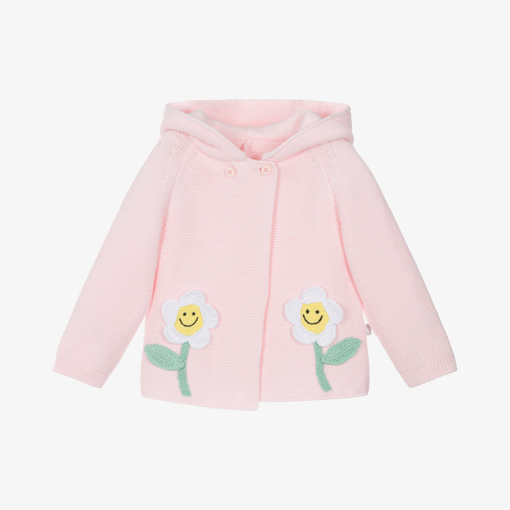 Stella McCartney Kids-Кардиган Розовый Вязаный Цветок для девочек | Childrensalon Outlet