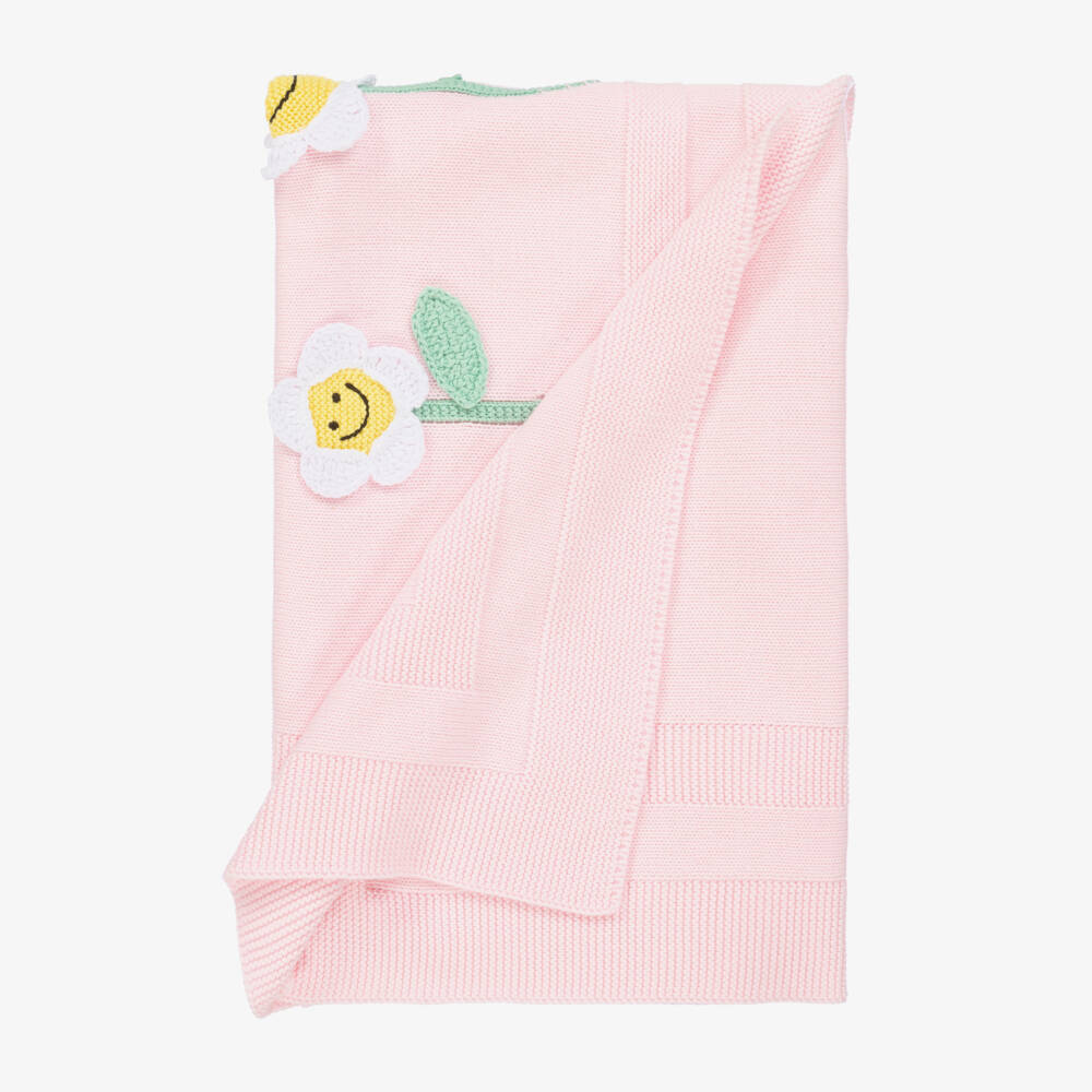 Stella McCartney Kids-Girls Rosy Organic Cotton Knit Throw | Childrensalon Outlet