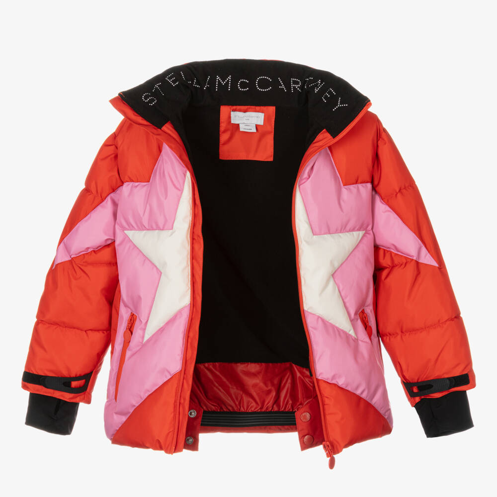 Stella McCartney Kids Ski Wear Capsule-Girls Scarlet Star Quilted Ski Coat | Childrensalon Outlet