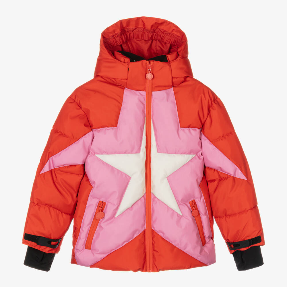 Stella McCartney Kids Ski Wear Capsule-Girls Scarlet Star Quilted Ski Coat | Childrensalon Outlet