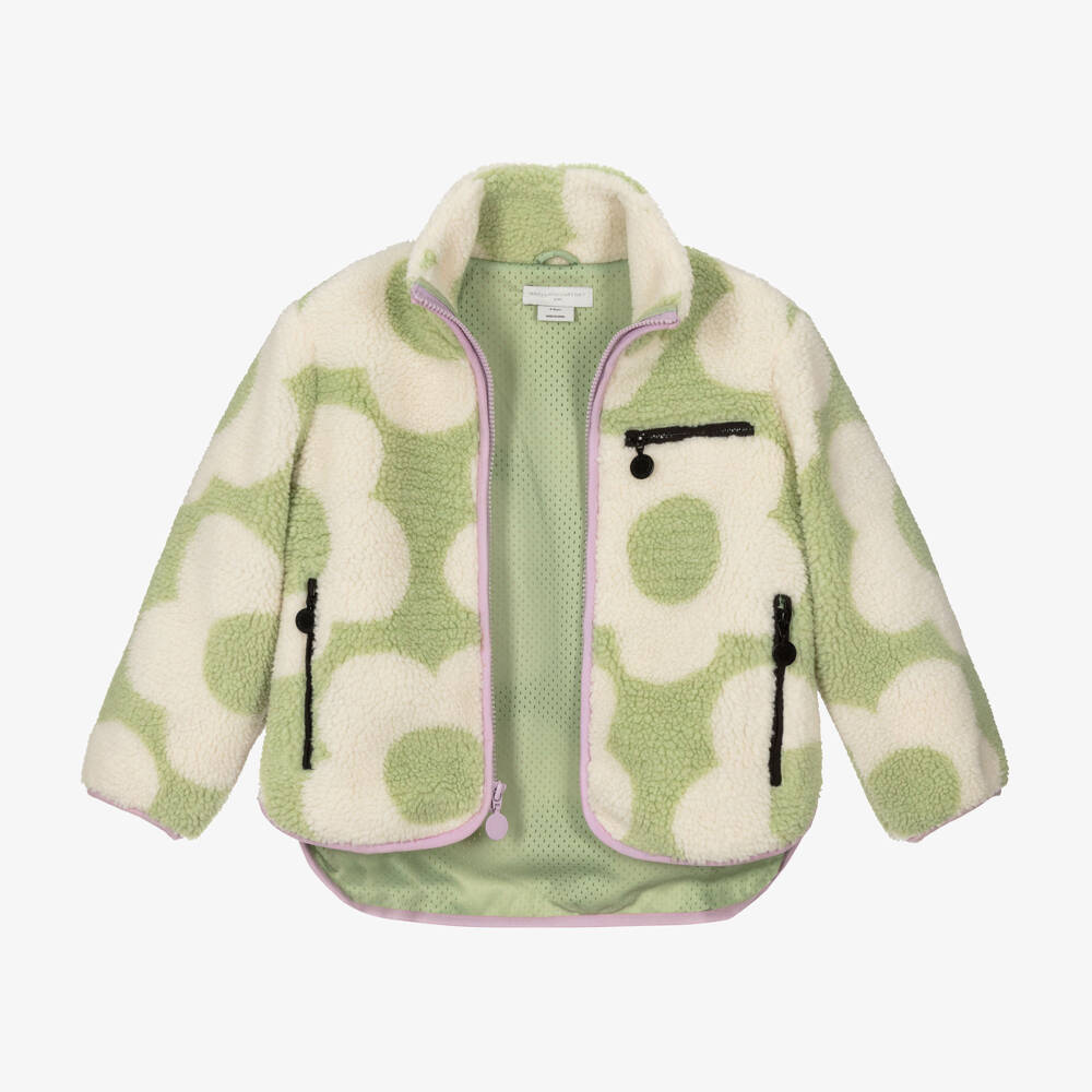 Stella McCartney Kids-Girls Sherpa Floral Zip-Up Jacket | Childrensalon Outlet