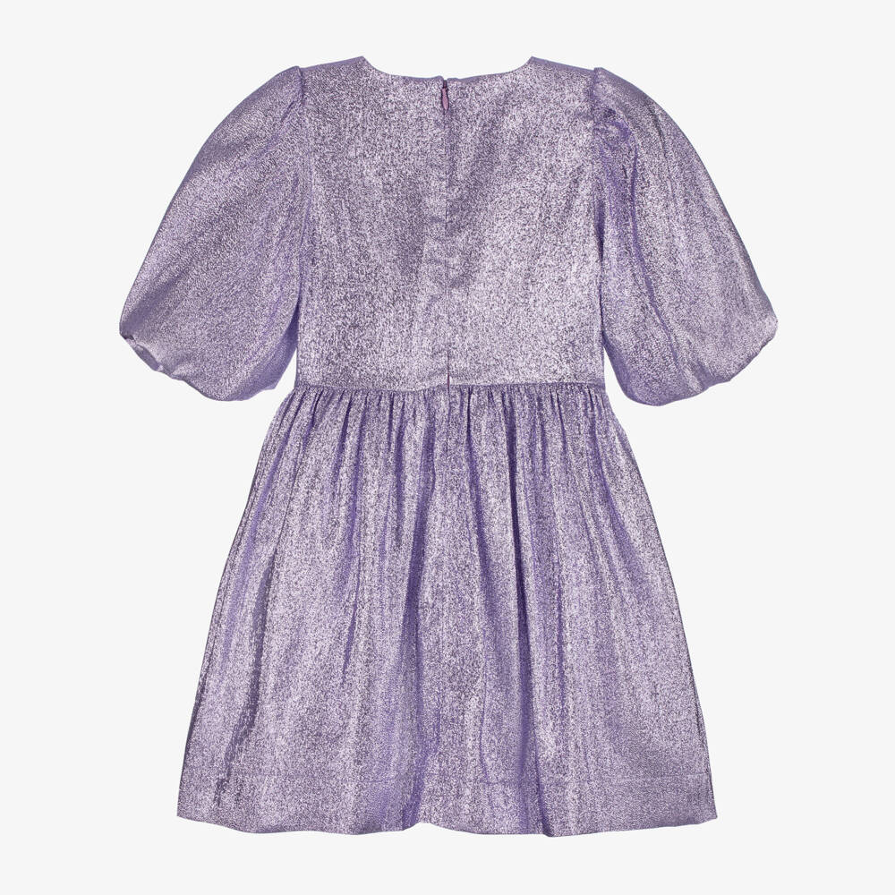 Stella McCartney Kids-Girls Shimmering Purple Lamé Dress | Childrensalon Outlet