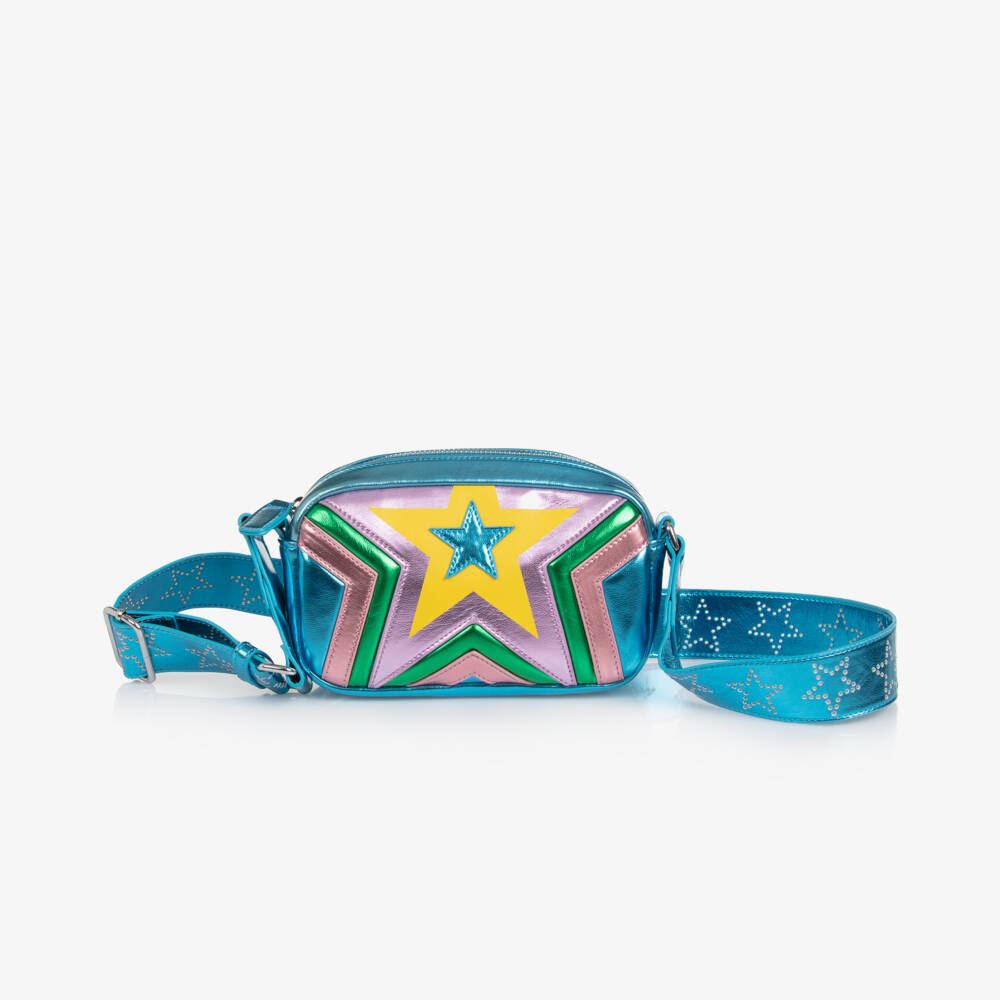 Stella McCartney Kids-Girls Shimmering Sapphire Star Satchel | Childrensalon Outlet