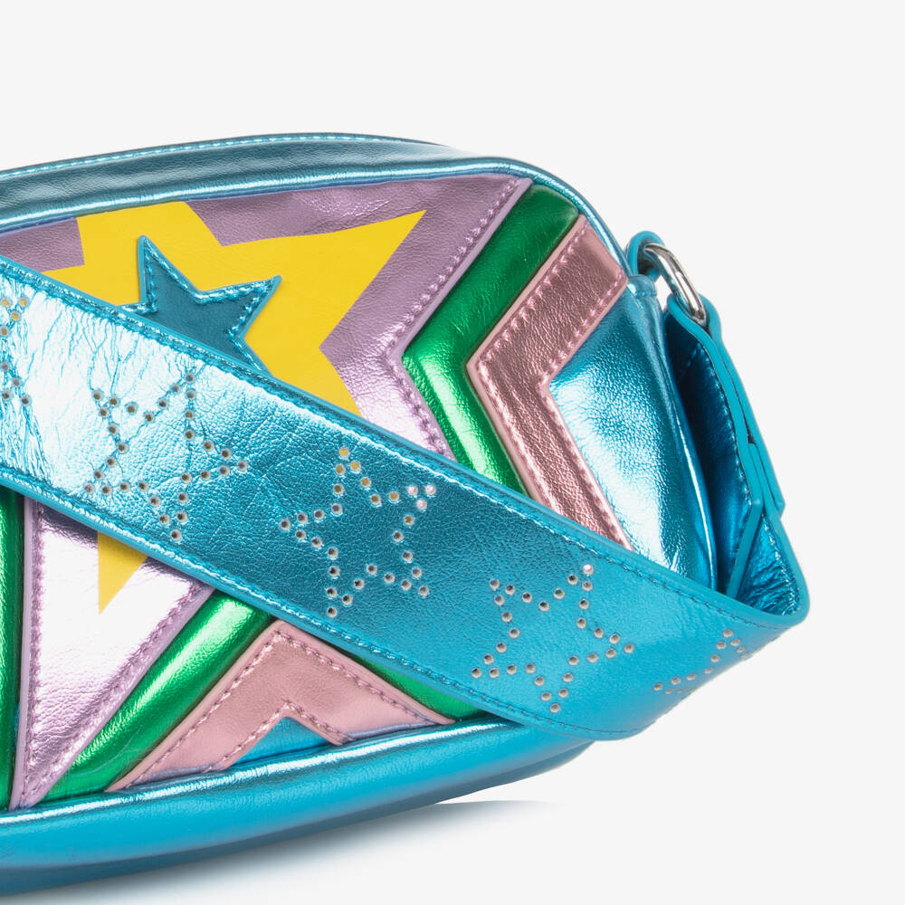 Stella McCartney Kids-Girls Shimmering Sapphire Star Satchel | Childrensalon Outlet