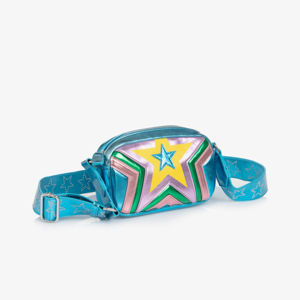 Stella McCartney Kids-Girls Shimmering Sapphire Star Satchel | Childrensalon Outlet