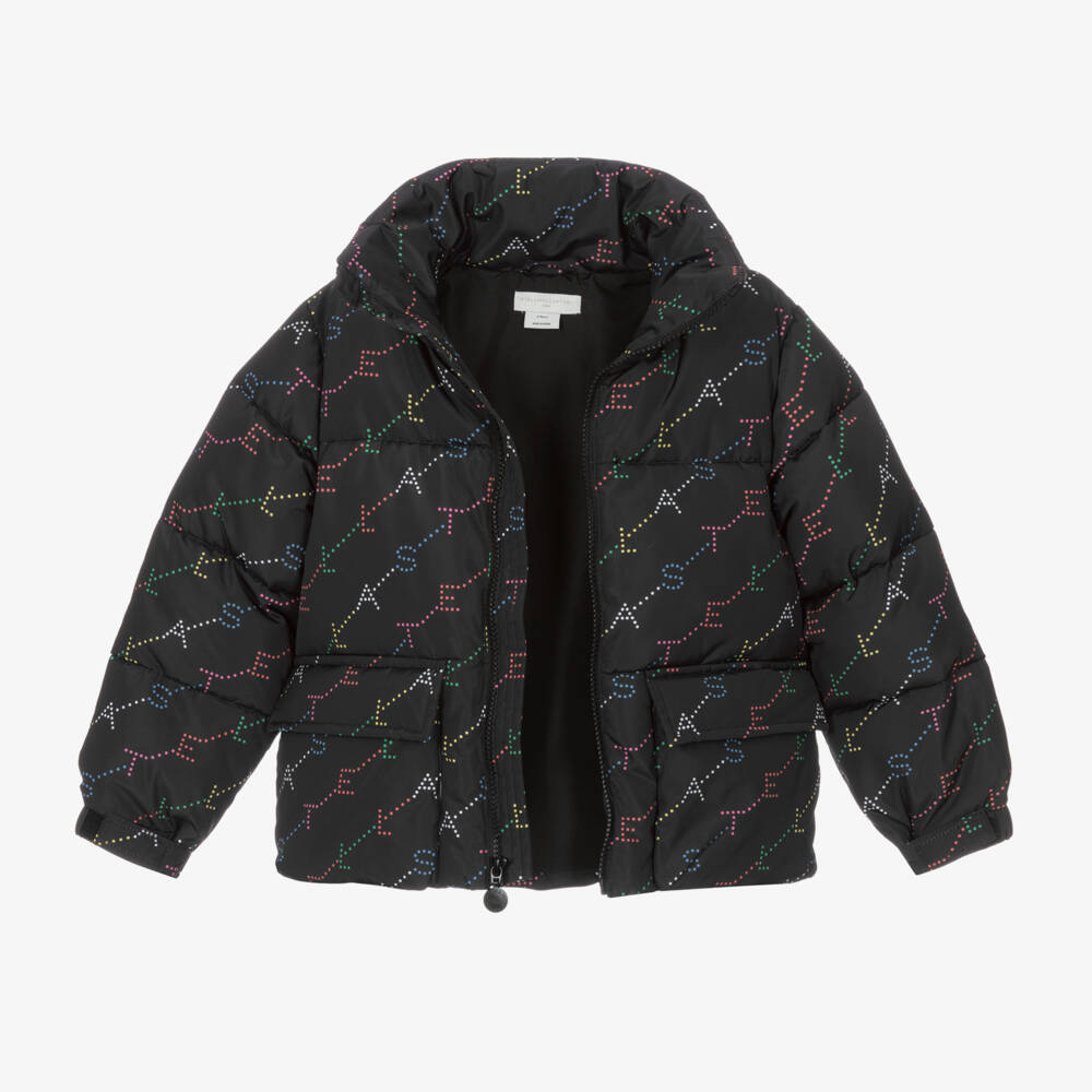 Stella McCartney Kids-Girls Sleek Midnight Puffer Coat | Childrensalon Outlet